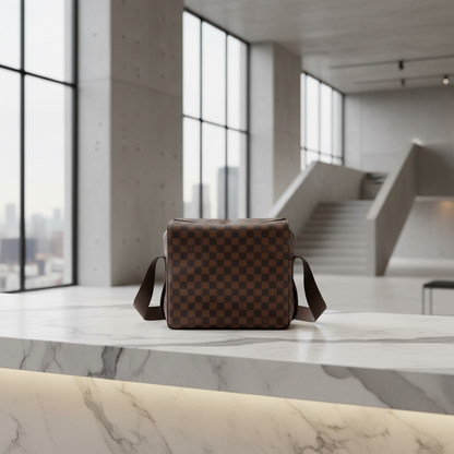 Louis Vuitton Damier Naviglio N45255 Men's Shoulder Bag Brown