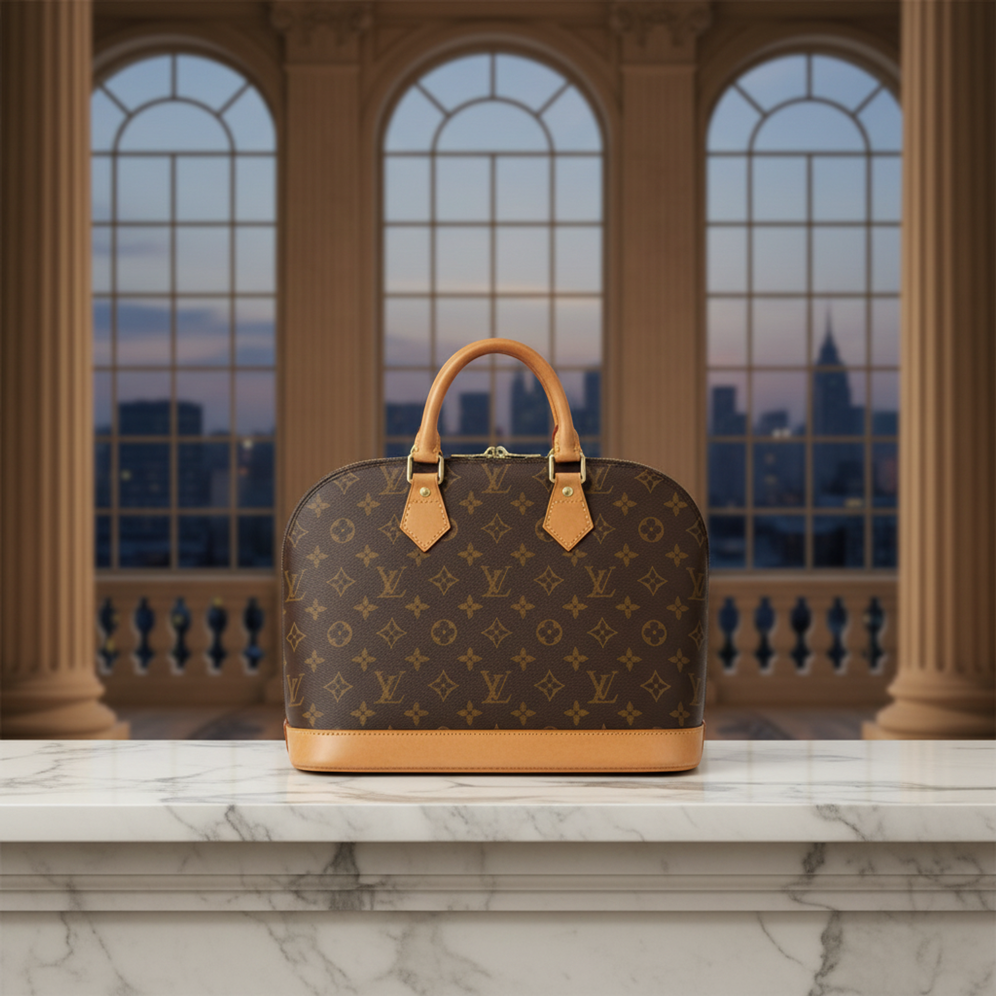 Louis Vuitton Monogram Alma M51130 Women's Handbag Brown