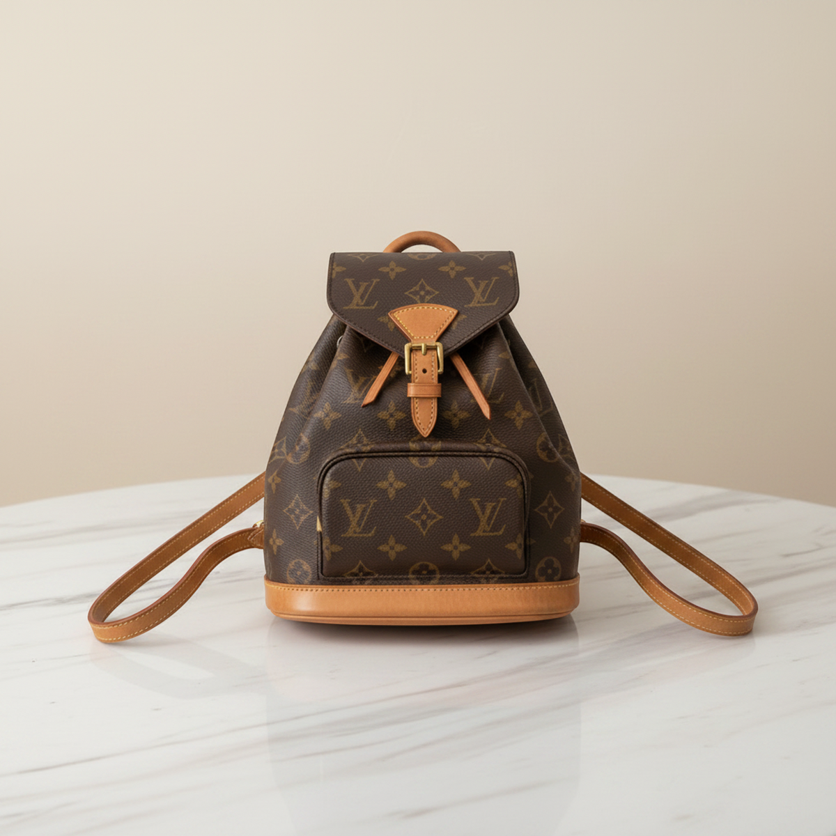 Louis Vuitton Monogram Mini Monsuri M51137 Women's Backpack Brown
