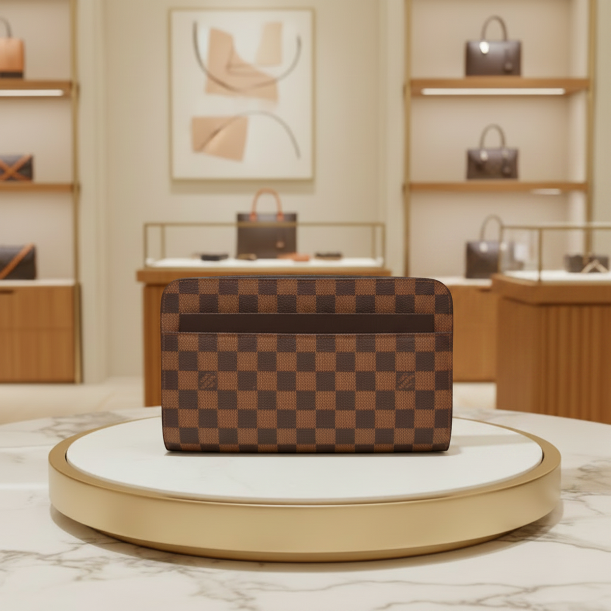 Louis Vuitton Damier Saint Louis N51993 Women,Men Clutch Bag Brown