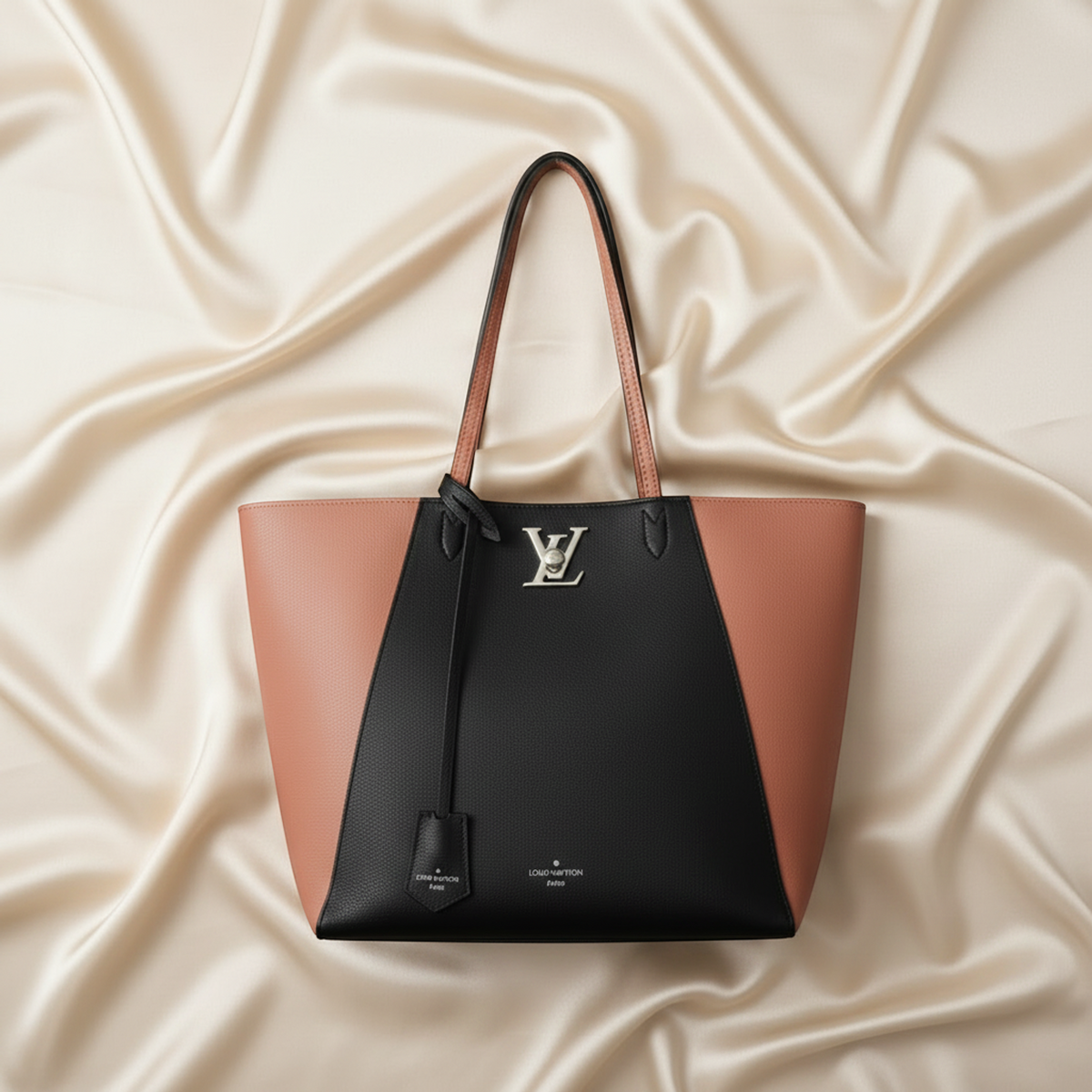 Louis Vuitton Lock Me Cabas M42288 Women's Tote Bag Black,Pink