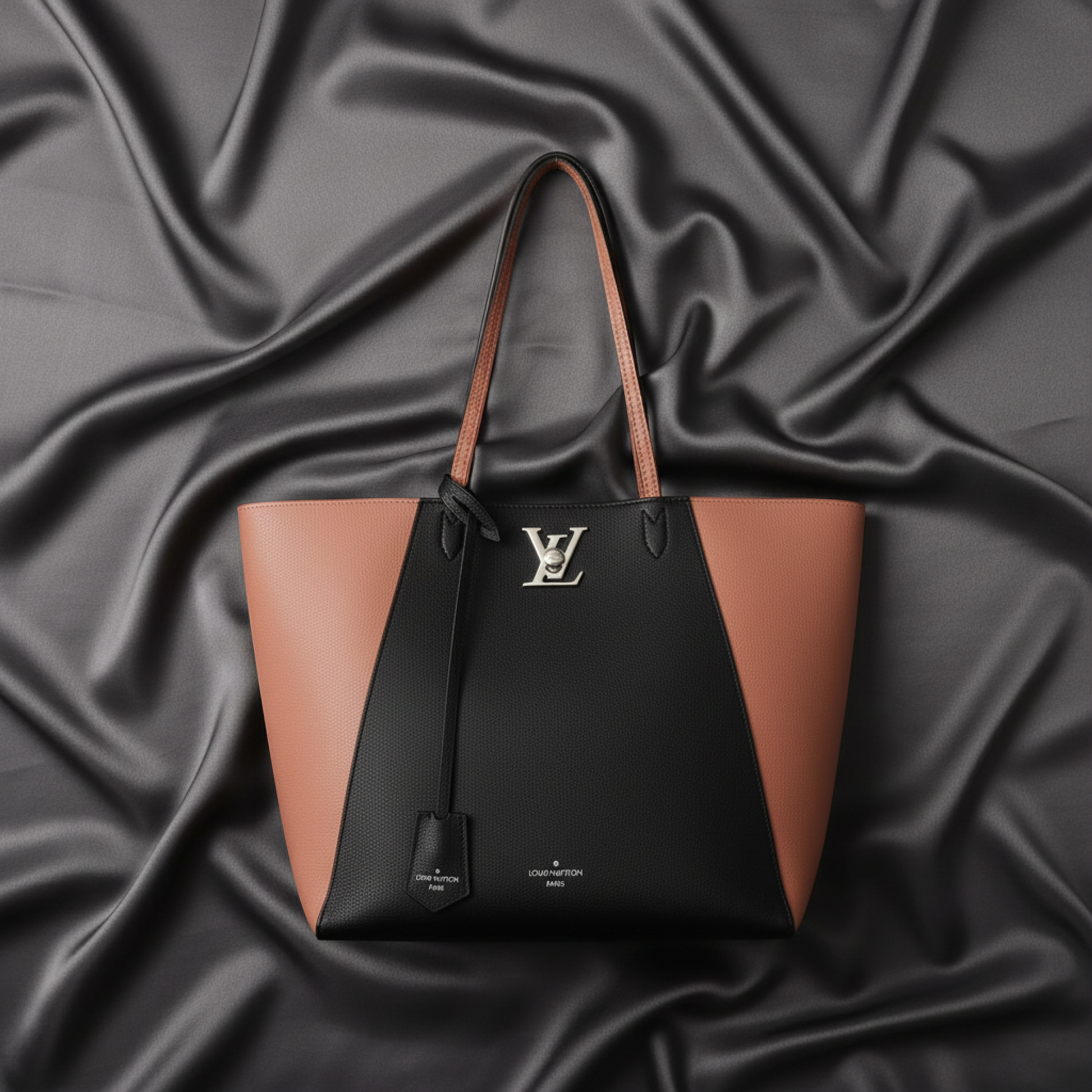 Louis Vuitton Lock Me Cabas M42288 Women's Tote Bag Black,Pink