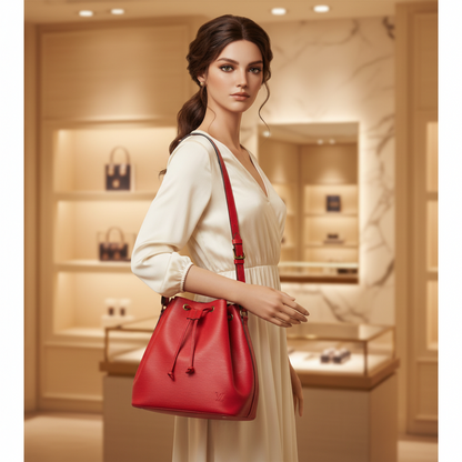 Louis Vuitton Epi Petit Noe M44107 Women's Shoulder Bag Castilian Red