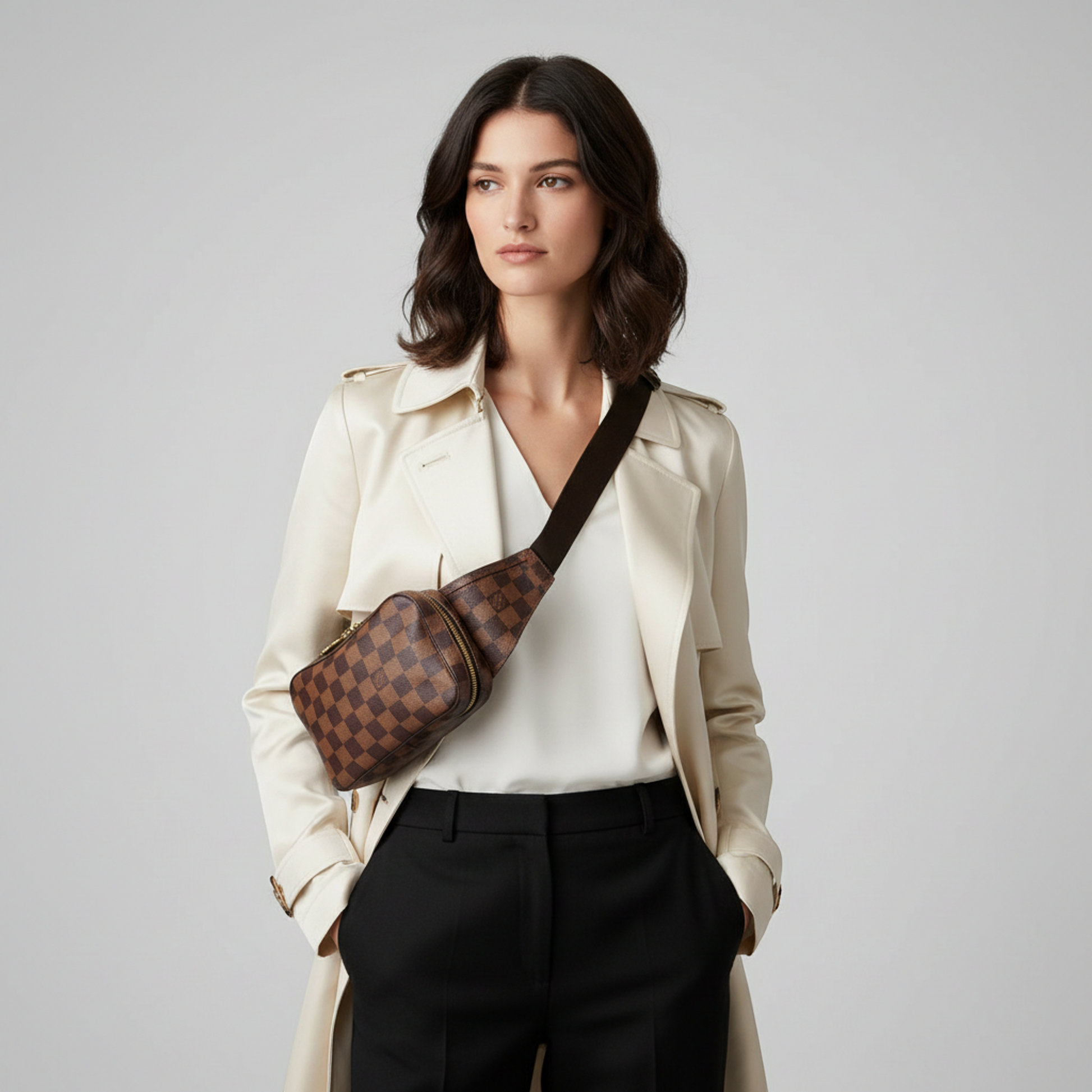 Louis Vuitton Damier Geronimos N51994 Men,Women Shoulder Bag,Sling Bag Ebene
