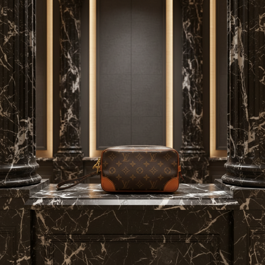 Louis Vuitton Monogram Marly Dragonne PM M51827 Men,Women Clutch Bag Brown