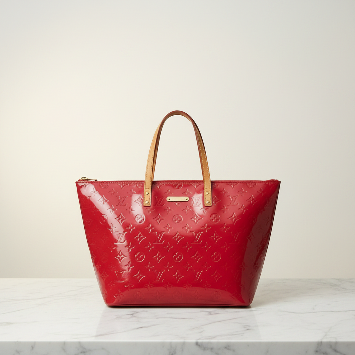 Louis Vuitton Monogram Vernis Bellevue GM M93587 Women's Shoulder Bag Pomme D'amour