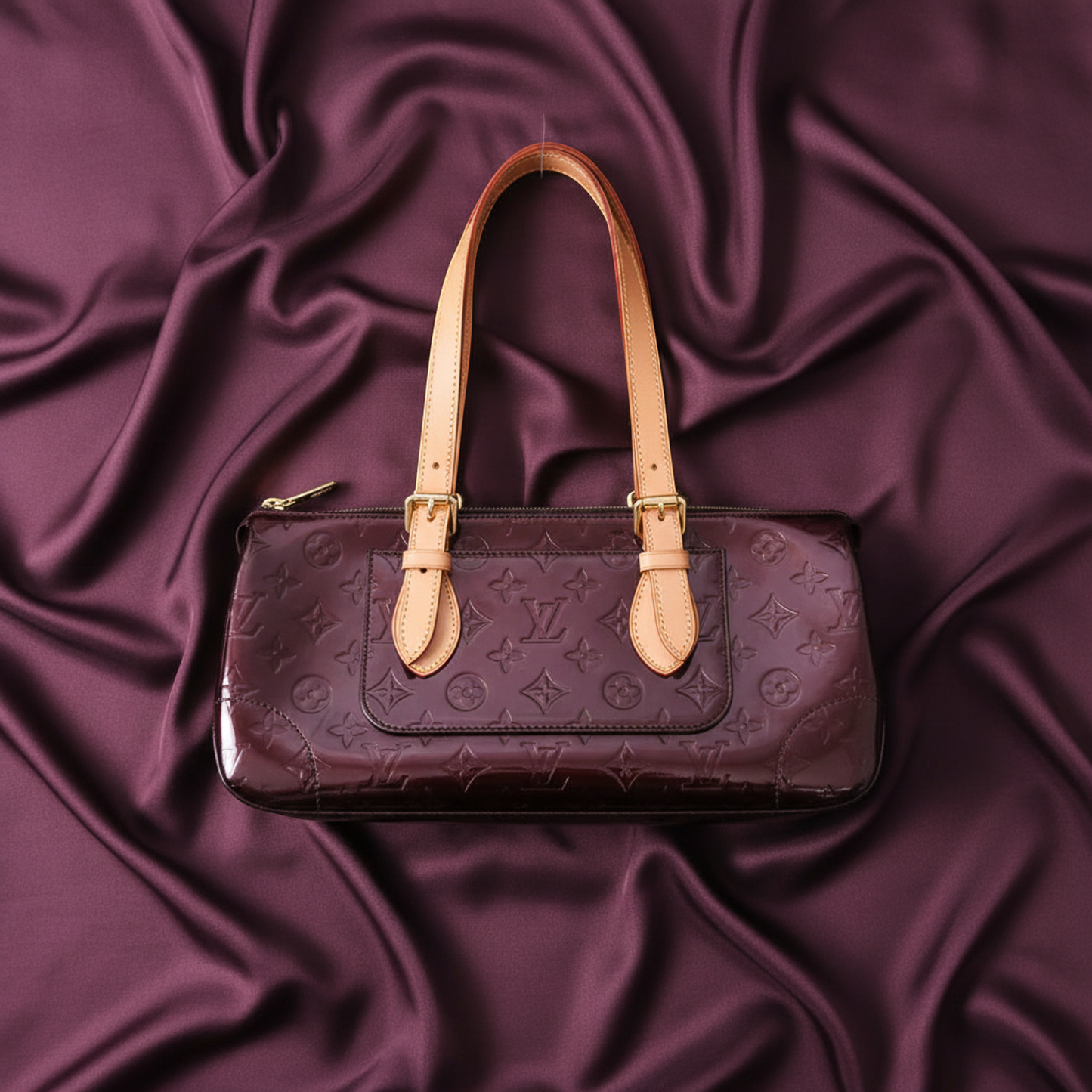 Louis Vuitton Monogram Vernis Rosewood Avenue M93510 Women's Shoulder Bag Amarante