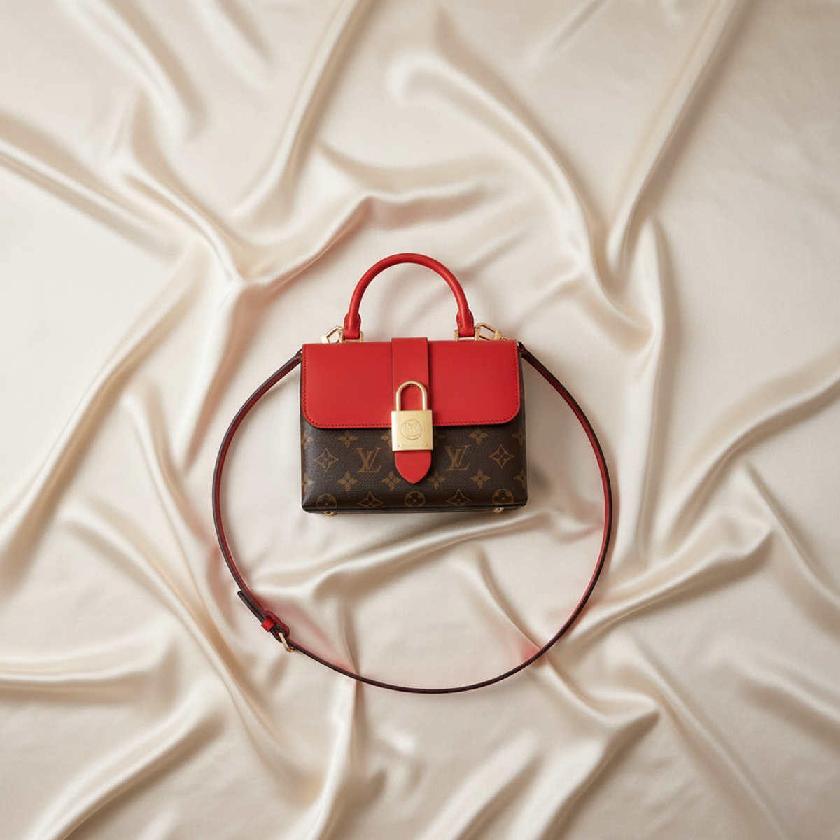 Louis Vuitton Monogram Rocky BB M44322 Women's Handbag,Shoulder Bag Brown,Red Color