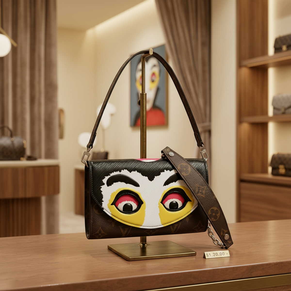 Louis Vuitton Monogram Epi Pochette Kabuki Mask M43532 Men,Women Shoulder Bag Black,Brown,White