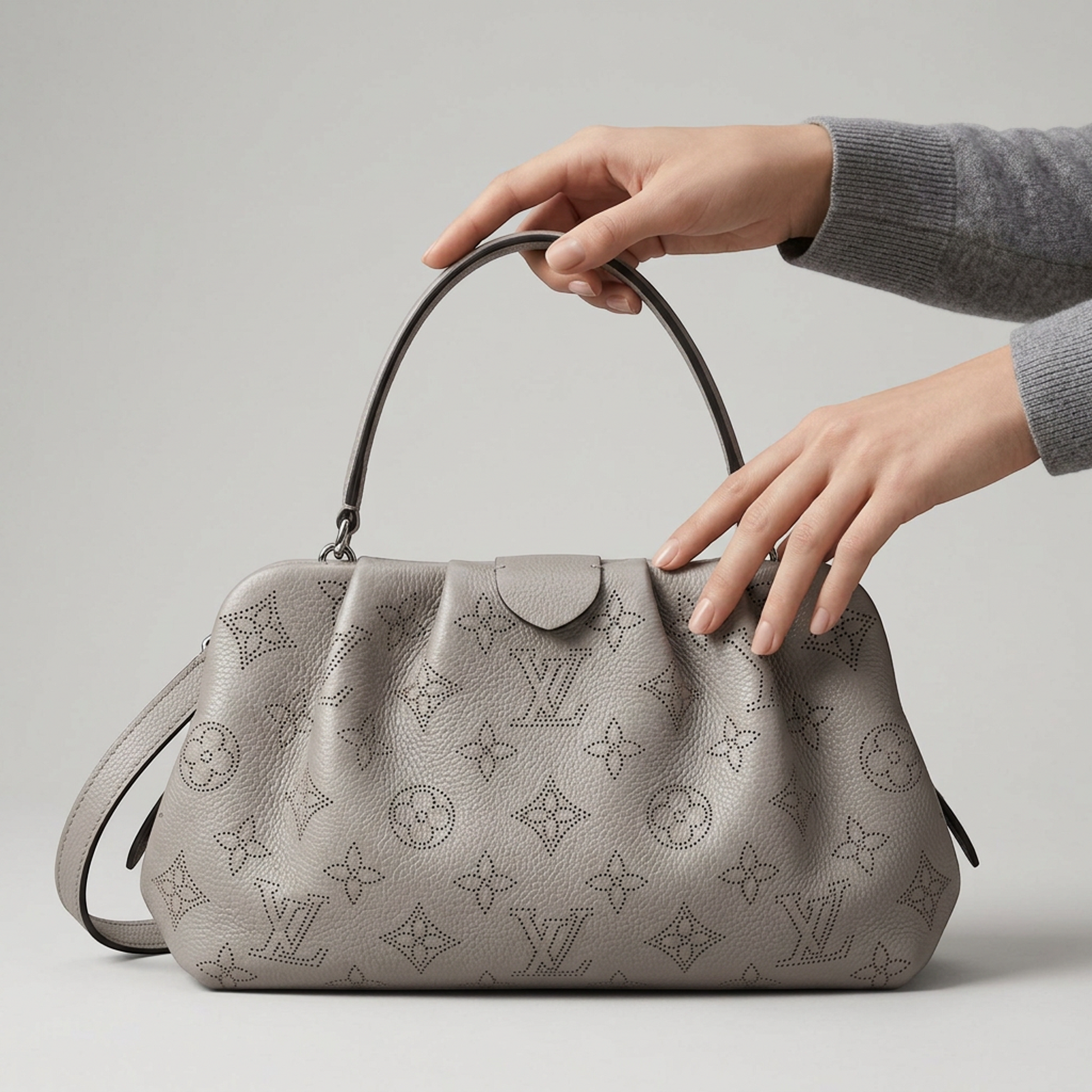 Louis Vuitton Mahina Scala Mini M80904 Women's Clutch Bag,Shoulder Bag Silver