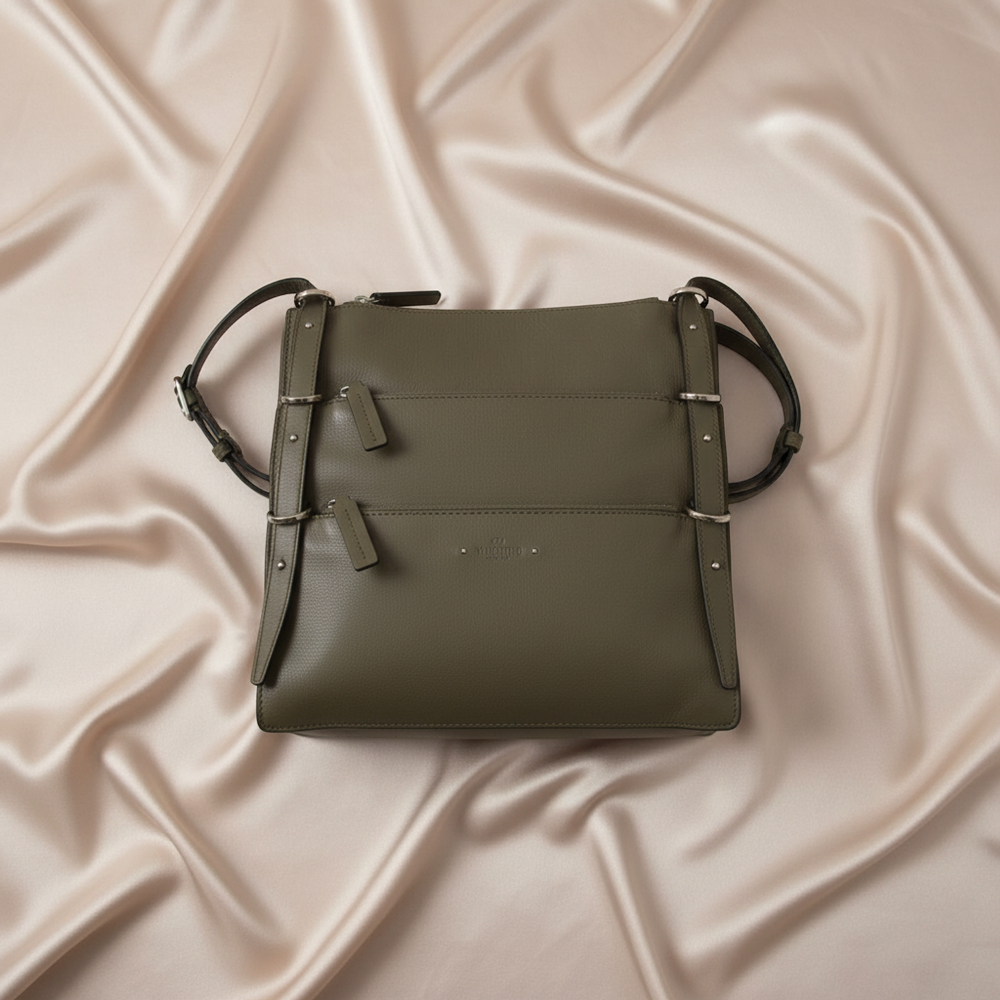 Valentino Garavani Women's Leather Shoulder Bag Khaki