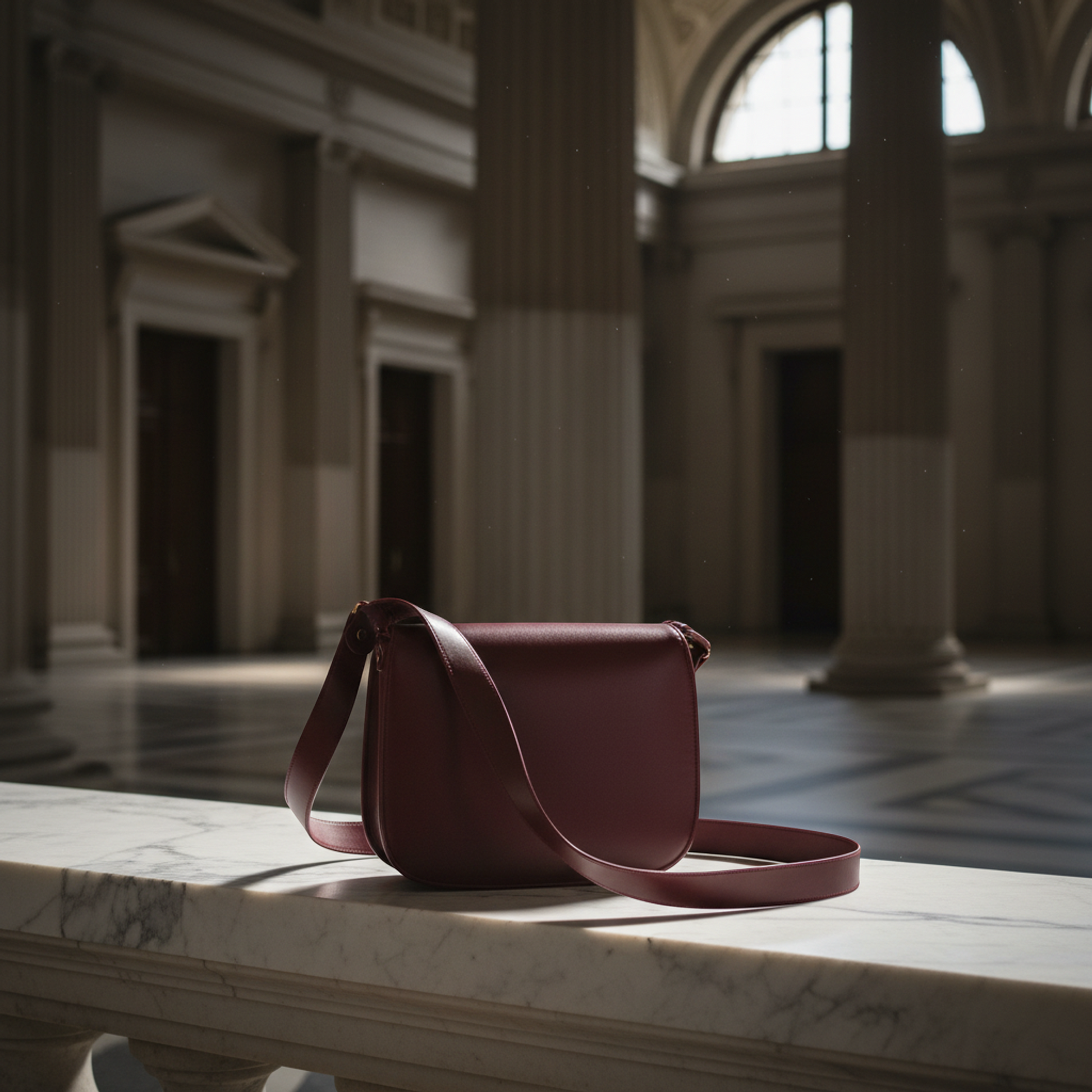 Cartier Must Women's Leather,Suede Shoulder Bag Bordeaux