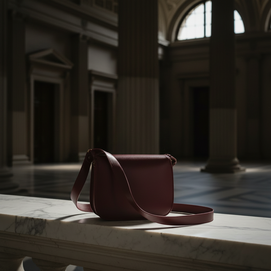 Cartier Must Women's Leather,Suede Shoulder Bag Bordeaux