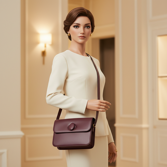 Cartier Must Turnlock Women's Leather Shoulder Bag Bordeaux