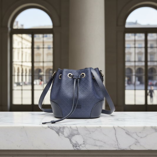 Gucci Bright Diamante 354229 Women's Leather Handbag,Shoulder Bag Navy