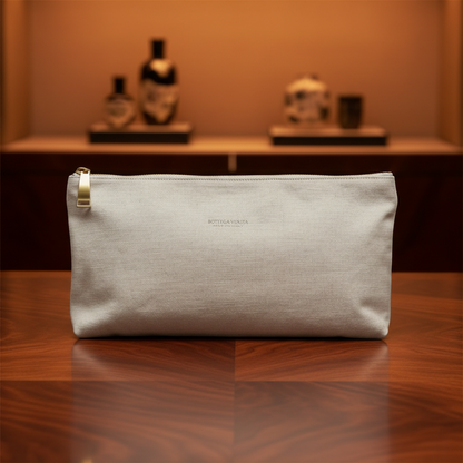 Bottega Veneta Bag-in-bag Men,Women Canvas Clutch Bag,Pouch Cream