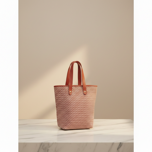 Hermes Ahmedabad Diego PM Women's Leather,Polyester Tote Bag Red Brown,White