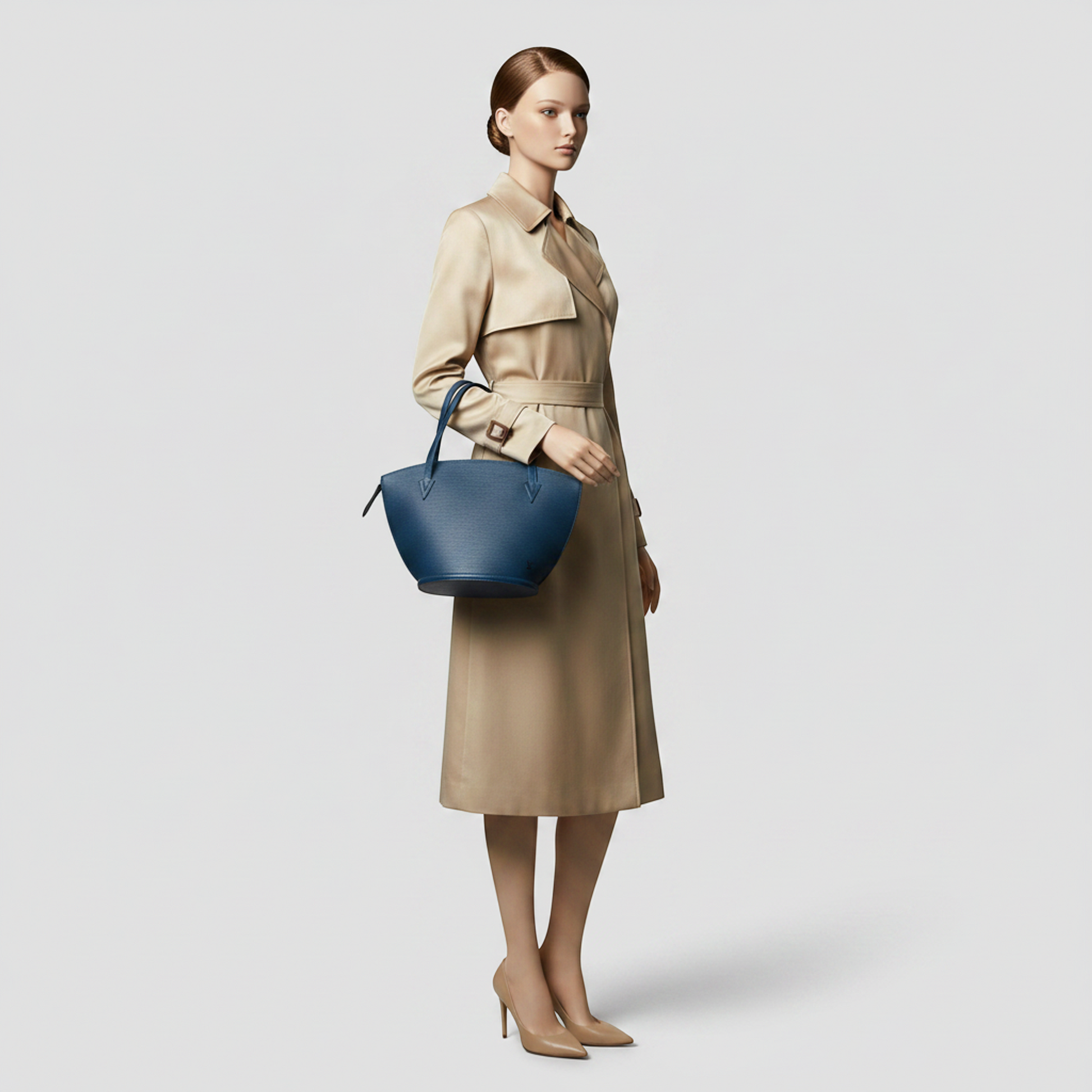 Louis Vuitton Epi Saint-Jacques Shopping M52265 Women's Shoulder Bag Toledo Blue