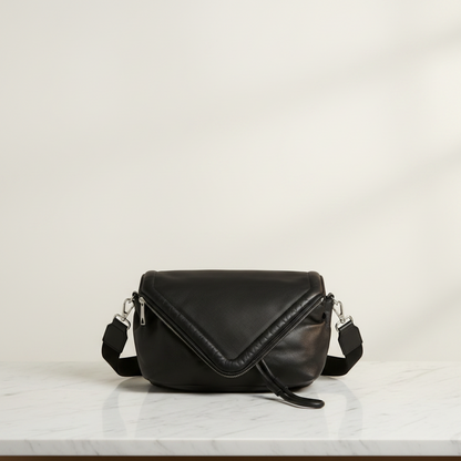 Bottega Veneta Beak Belt Bag 659419 Women's Leather Shoulder Bag Black