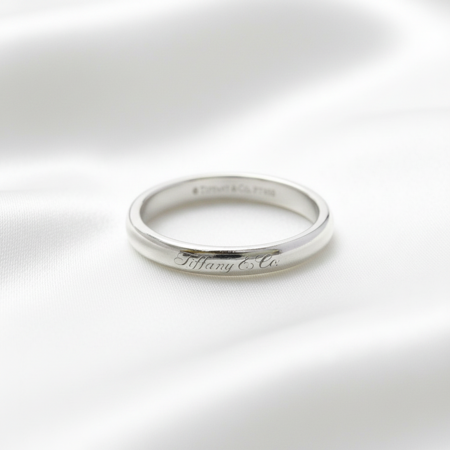 Tiffany Classic Band Ring Platinum Fashion No Stone Band Ring Silver