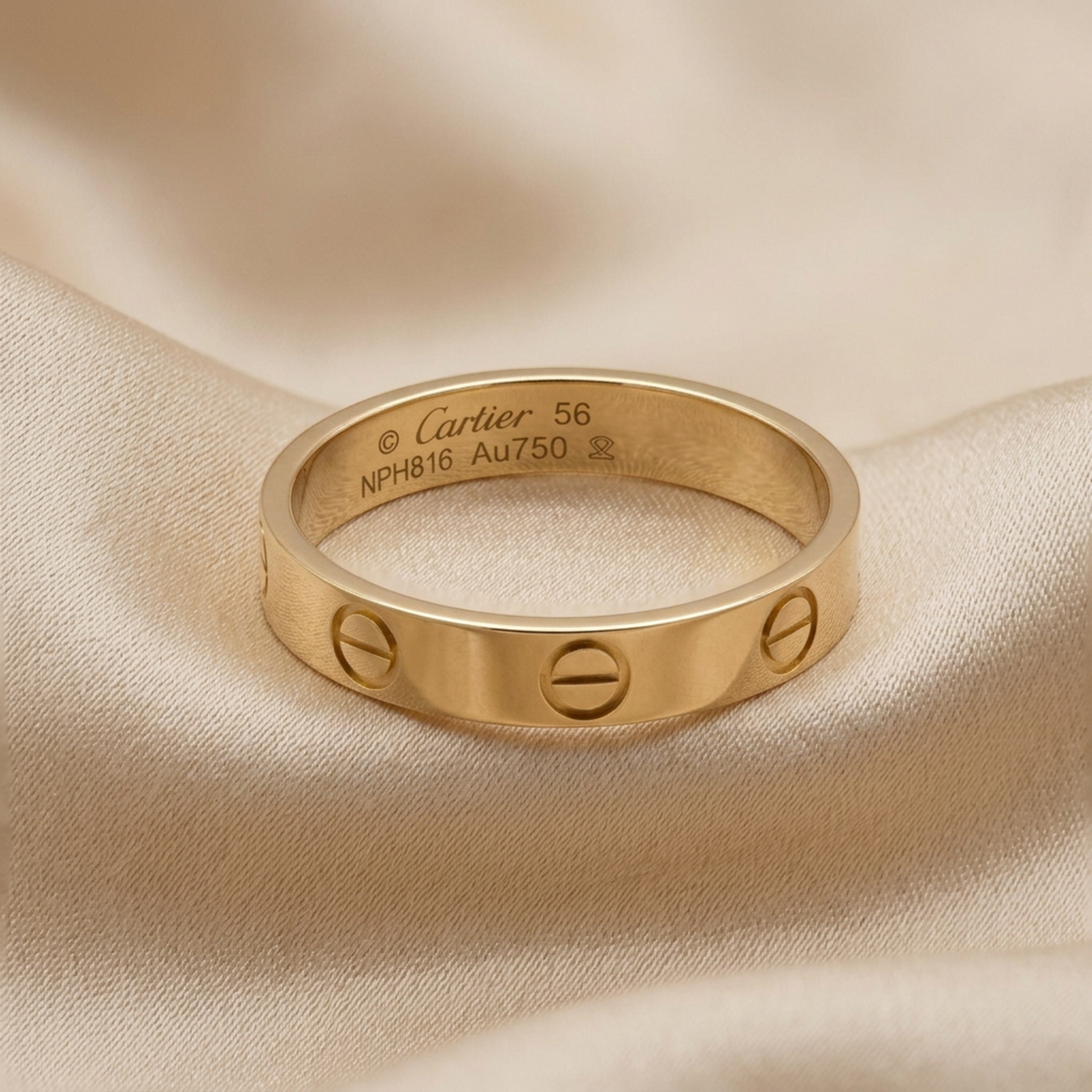 Cartier Mini Love Ring Yellow Gold (18K) Fashion No Stone Band Ring Gold