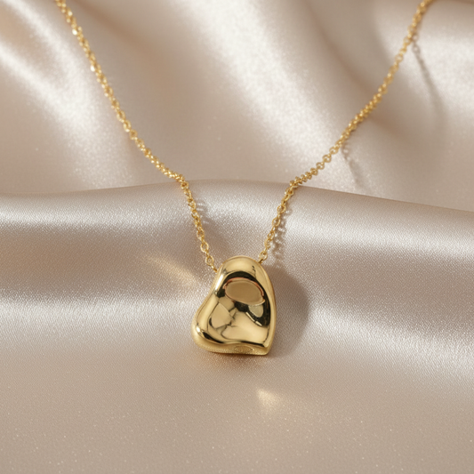Tiffany Full Heart Necklace Yellow Gold (18K) No Stone Men,Women Fashion Necklace (Gold)