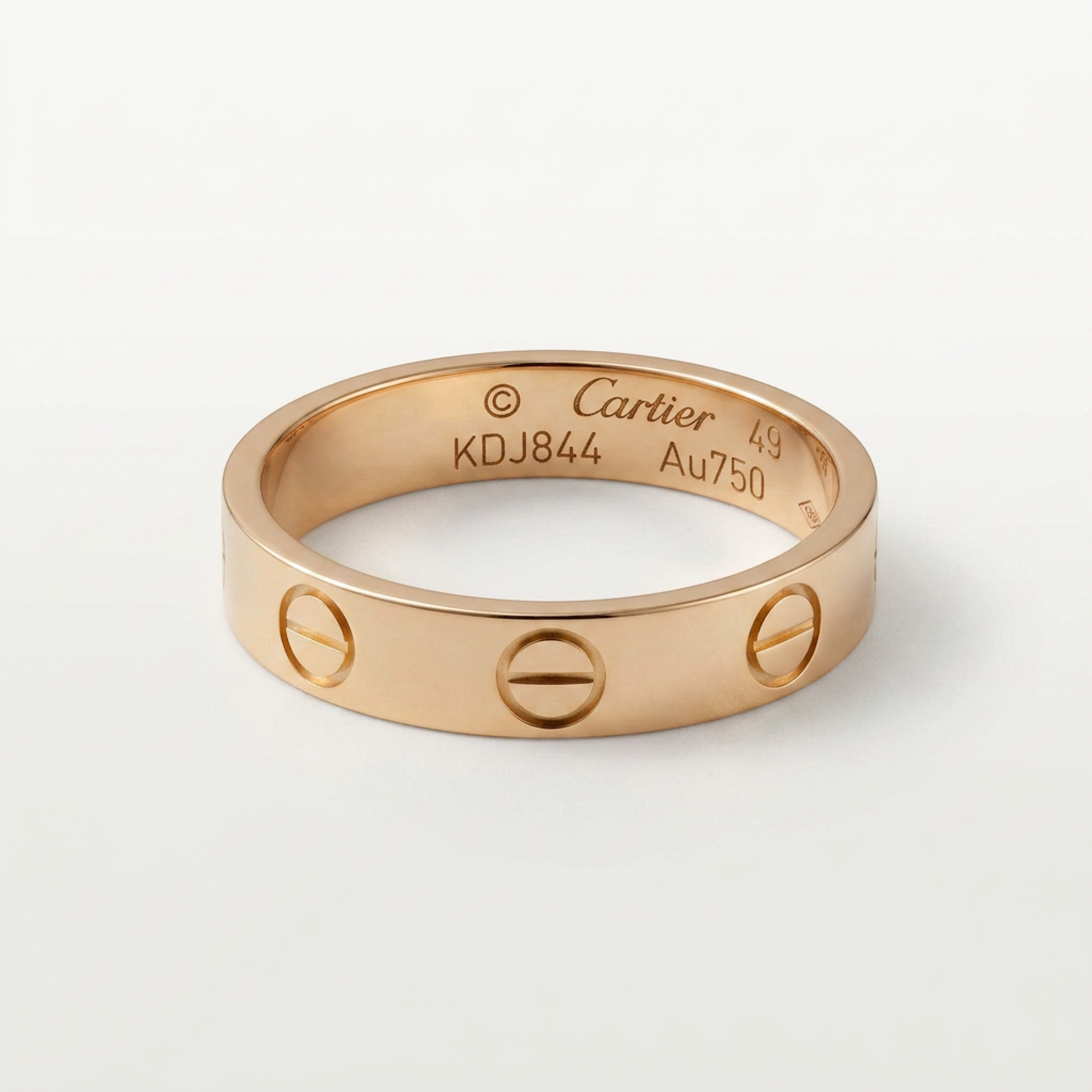 Cartier Mini Love Ring Pink Gold (18K) Fashion No Stone Band Ring Pink Gold