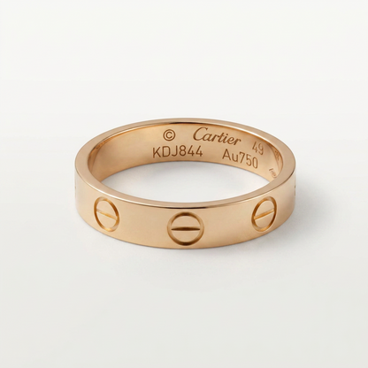 Cartier Mini Love Ring Pink Gold (18K) Fashion No Stone Band Ring Pink Gold