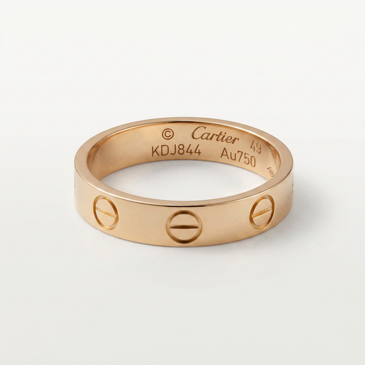 Cartier Mini Love Ring Pink Gold (18K) Fashion No Stone Band Ring Pink Gold