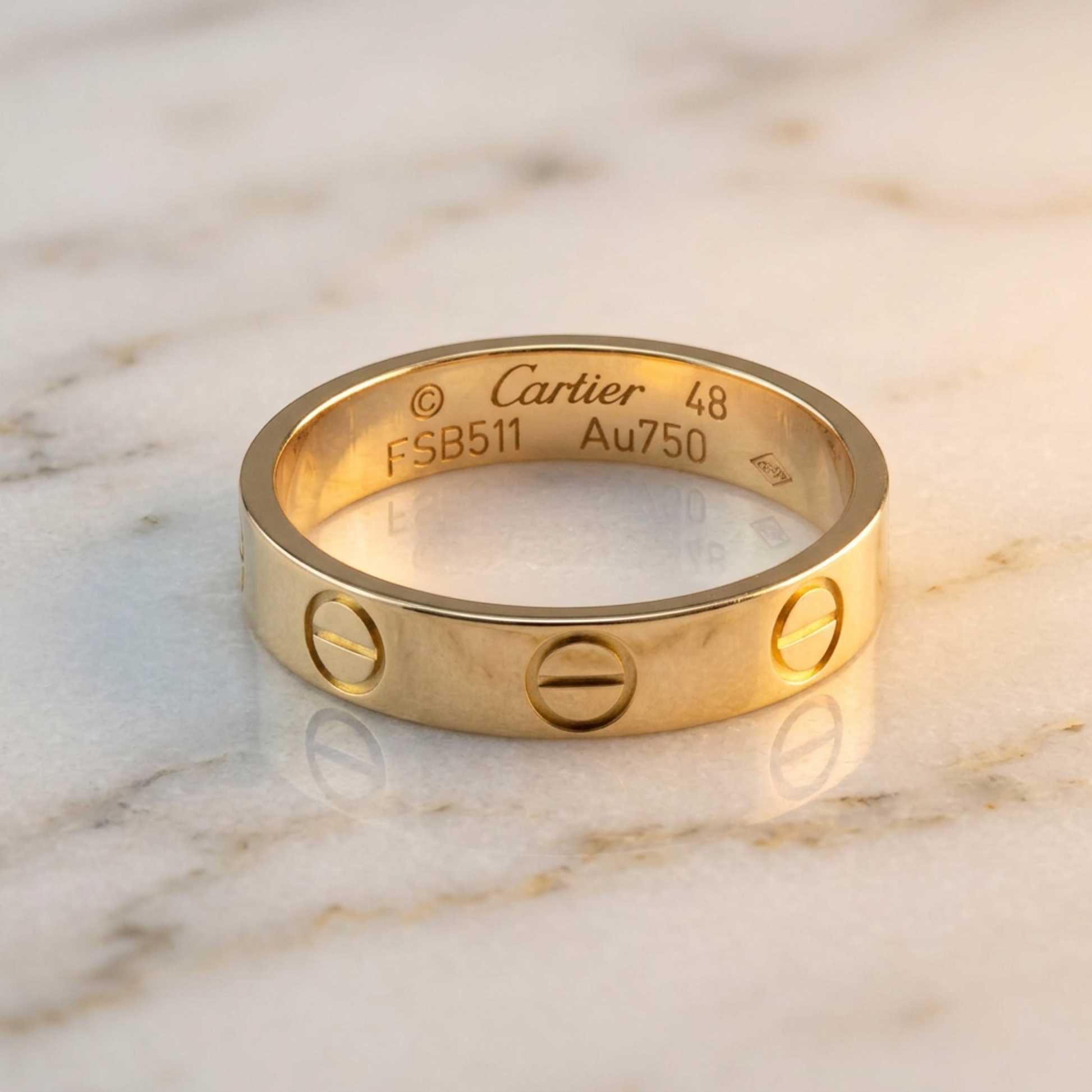 Cartier Mini Love Ring Pink Gold (18K) Fashion No Stone Band Ring Pink Gold