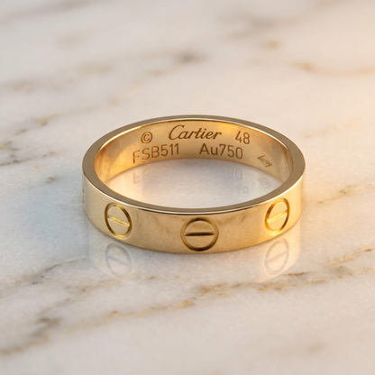 Cartier Mini Love Ring Pink Gold (18K) Fashion No Stone Band Ring Pink Gold