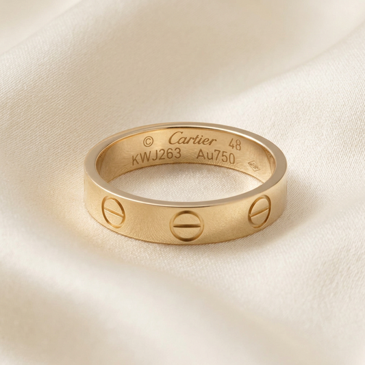 Cartier Mini Love Ring Pink Gold (18K) Fashion No Stone Band Ring Pink Gold