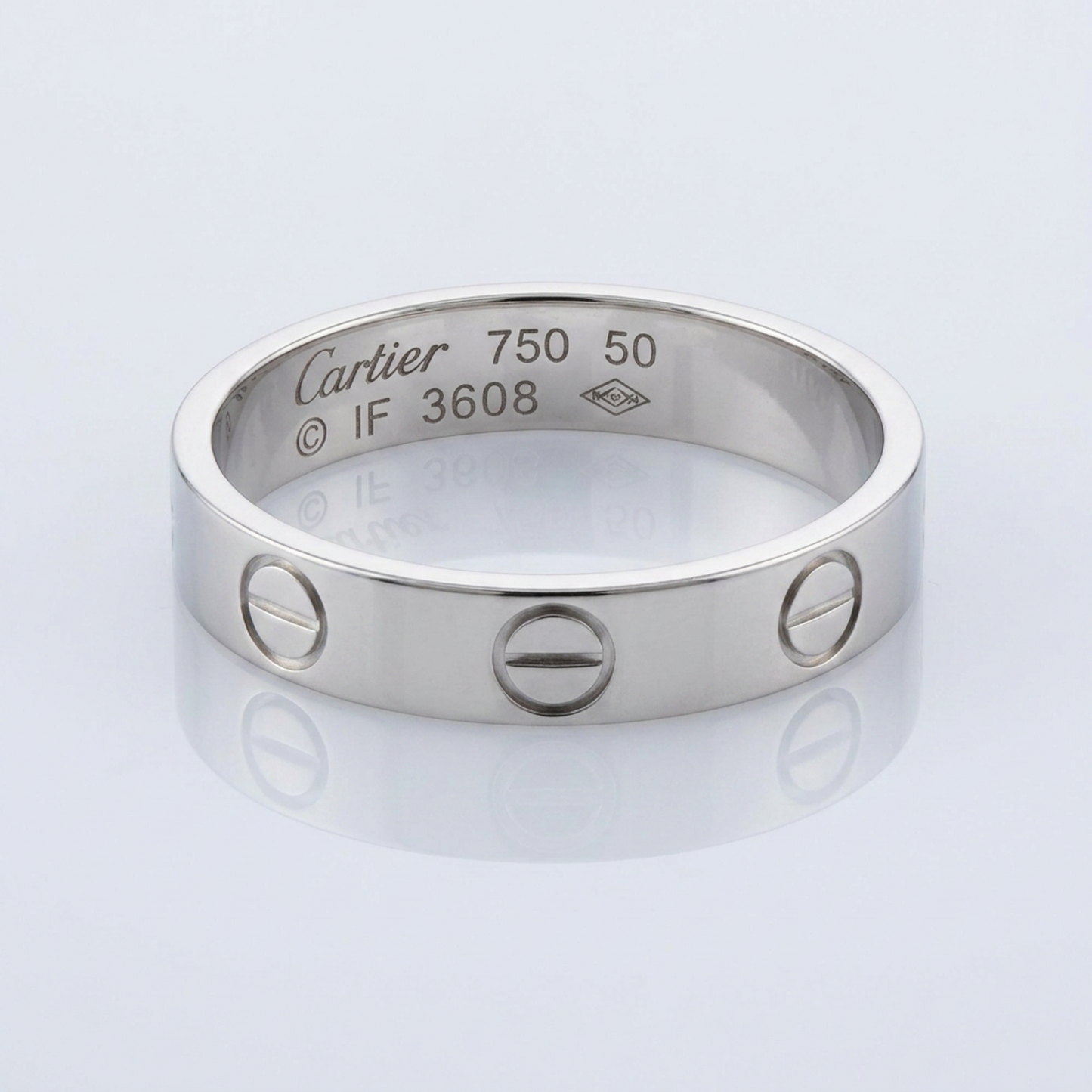 Cartier Mini Love Ring White Gold (18K) Fashion No Stone Band Ring Silver