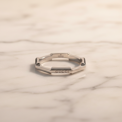 Gucci Octagon Ring Platinum Fashion No Stone Band Ring Silver