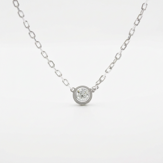 Cartier Damour Necklace SM Small Model White Gold (18K) Diamond Men,Women Fashion Necklace (Silver)