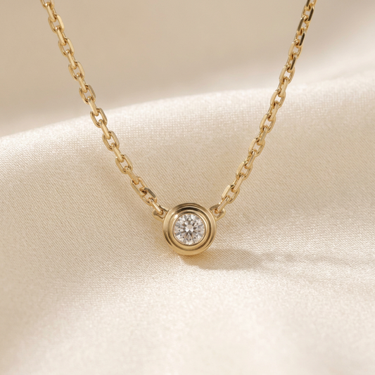 Cartier Damour Diamond Necklace XS B7224516 Pink Gold (18K) Diamond Women,Men Fashion Pendant Necklace (Pink Gold)