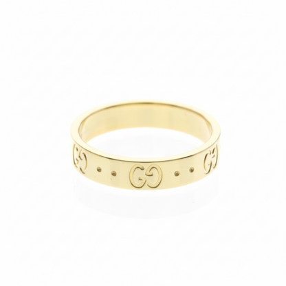 Gucci Icon Ring Yellow Gold (18K) Fashion No Stone Band Ring Gold