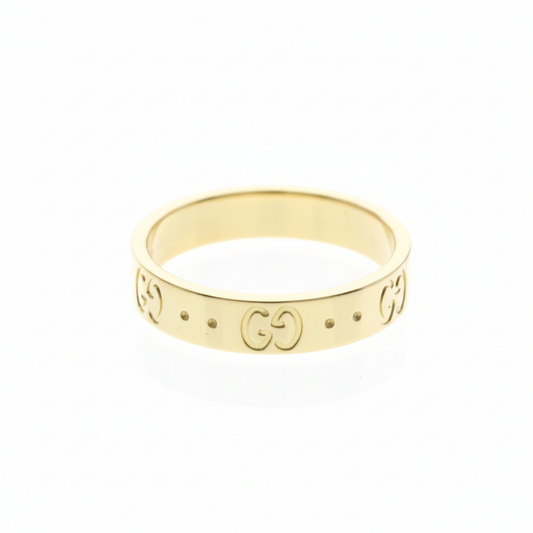 Gucci Icon Ring Yellow Gold (18K) Fashion No Stone Band Ring Gold
