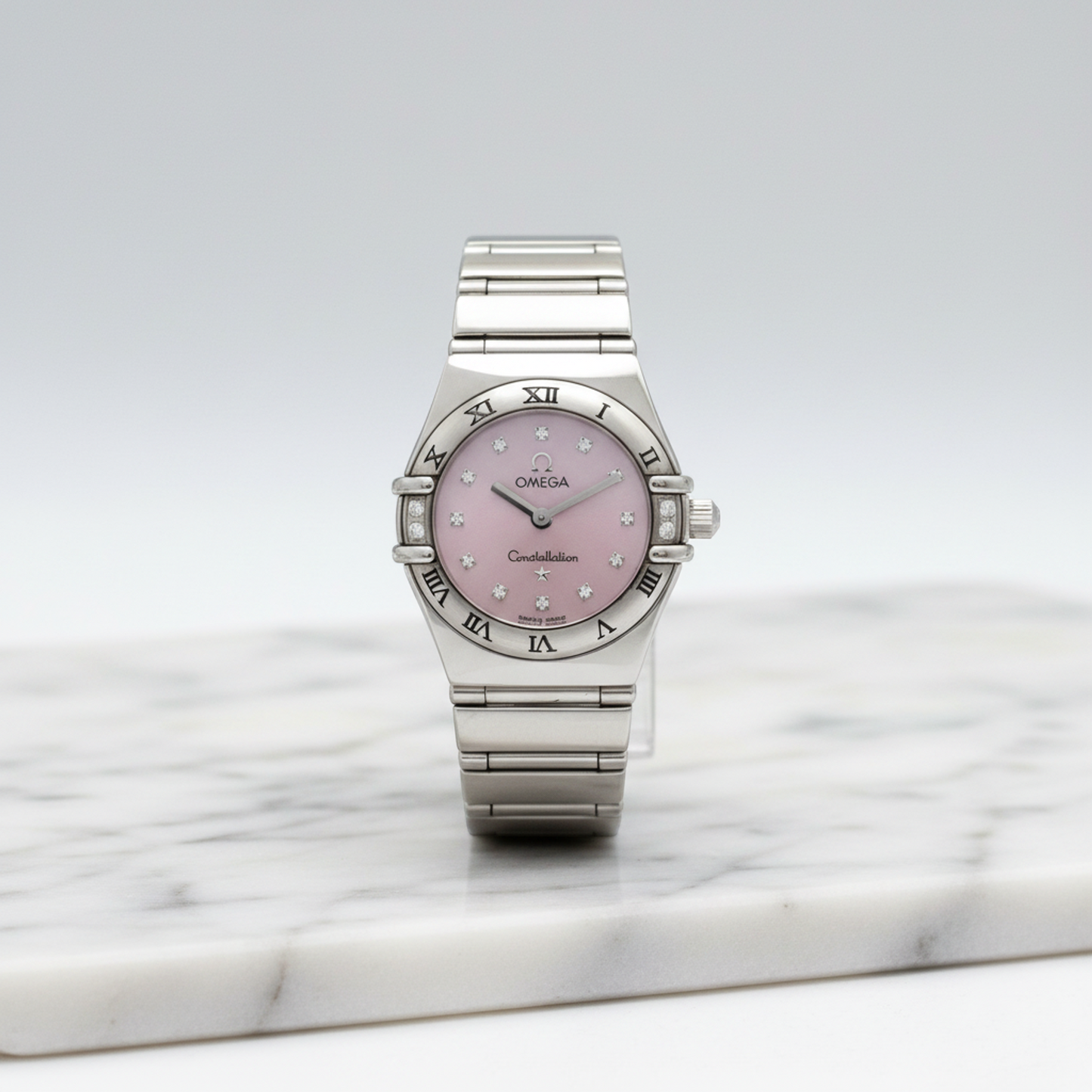 OMEGA Constellation Diamond MOP Dial Ladies Quartz Steel Watch 1567.66 Polished