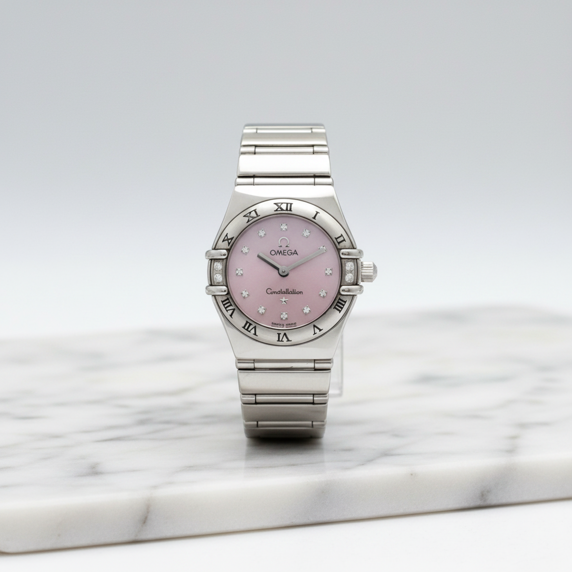 OMEGA Constellation Diamond MOP Dial Ladies Quartz Steel Watch 1567.66 Polished