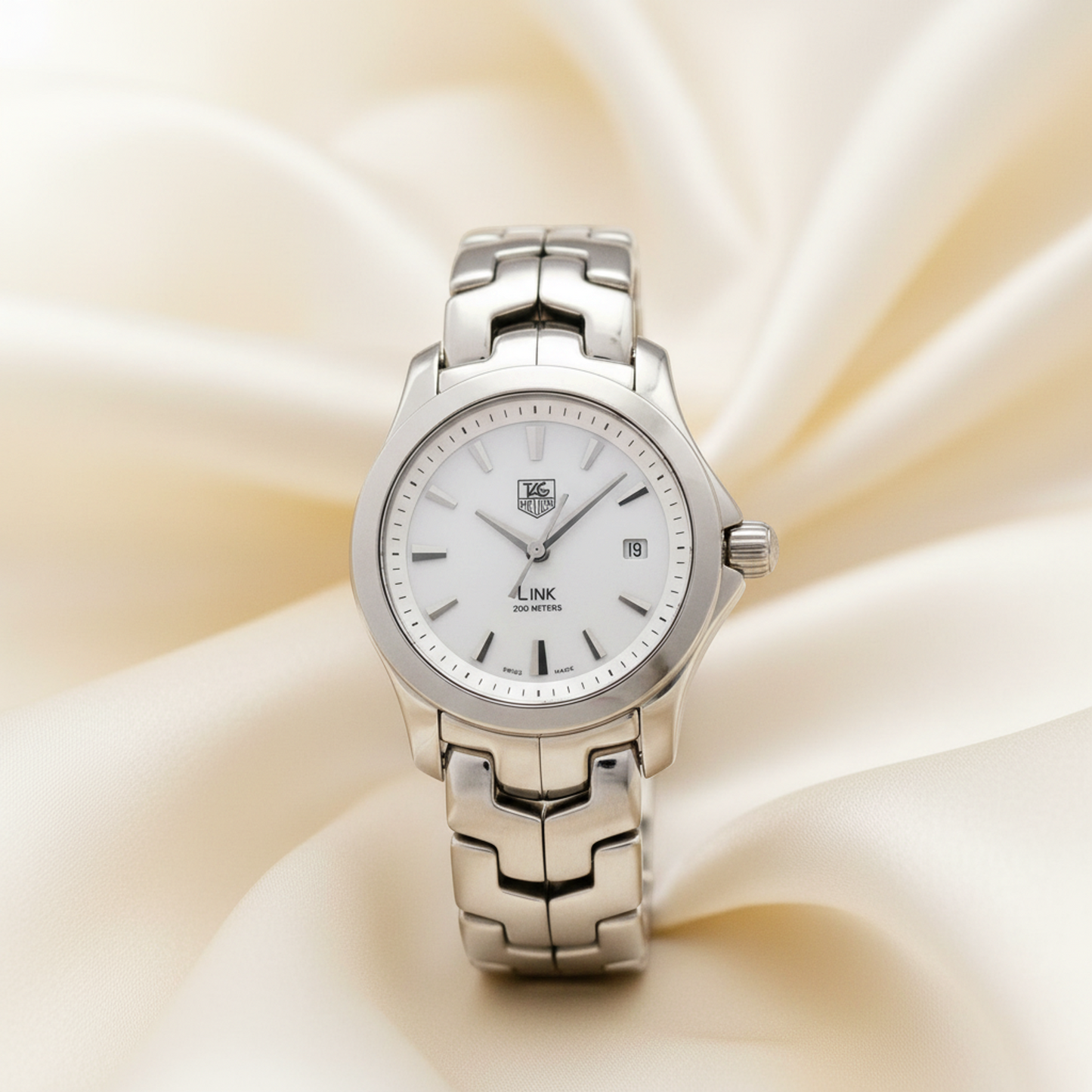 TAG HEUER Link MOP Dial Steel Quartz Ladies Watch Polished