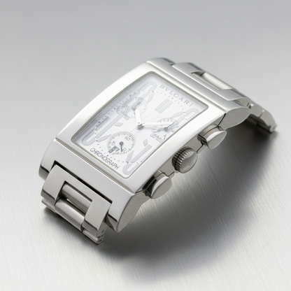 BVLGARI Rettangolo Stainless Steel Quartz Mens Watch RTC49S Polished