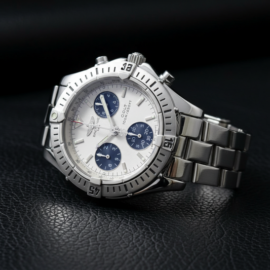 BREITLING Chrono Colt Steel Quartz Mens Watch A73350 Polished