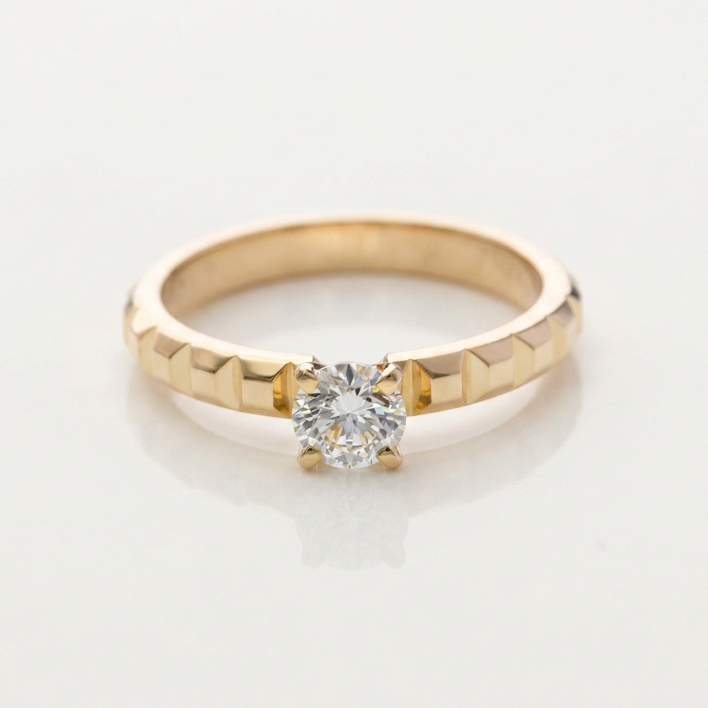 Boucheron Clou De Paris Engagement Ring Pink Gold (18K) Fashion Diamond Band Ring Carat/0.42 Pink Gold
