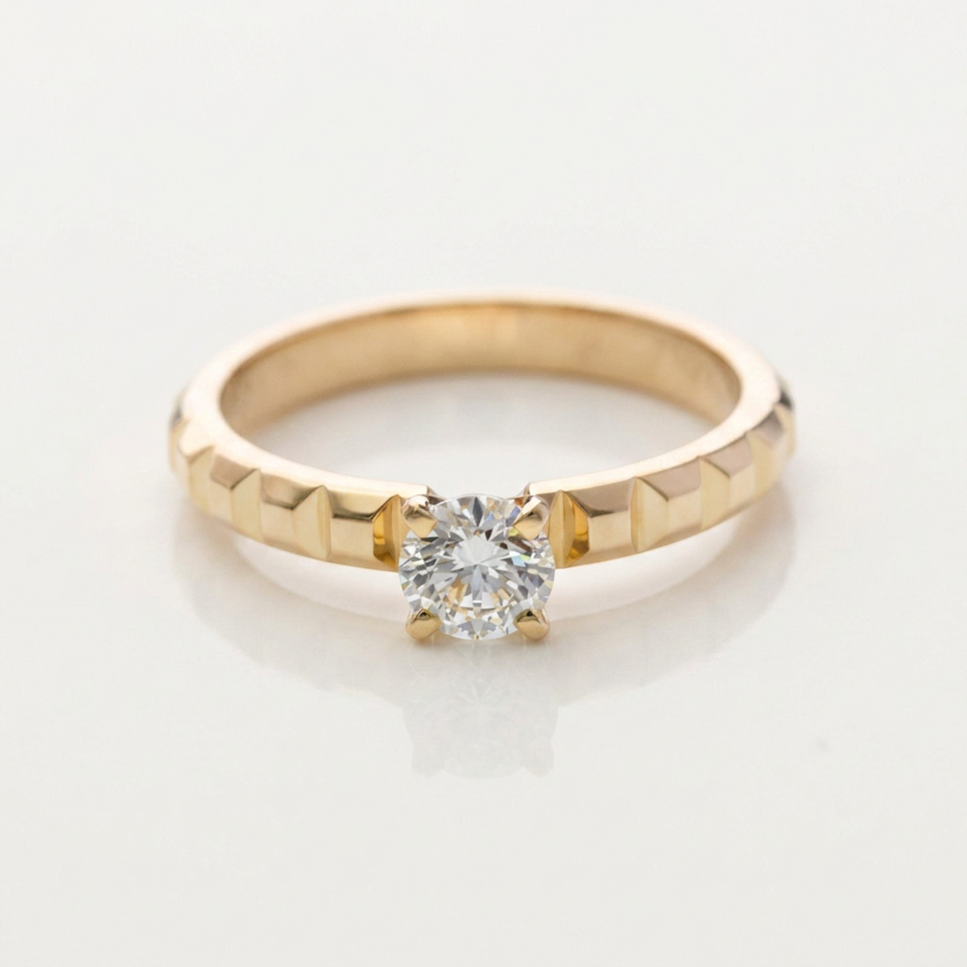 Boucheron Clou De Paris Engagement Ring Pink Gold (18K) Fashion Diamond Band Ring Carat/0.42 Pink Gold