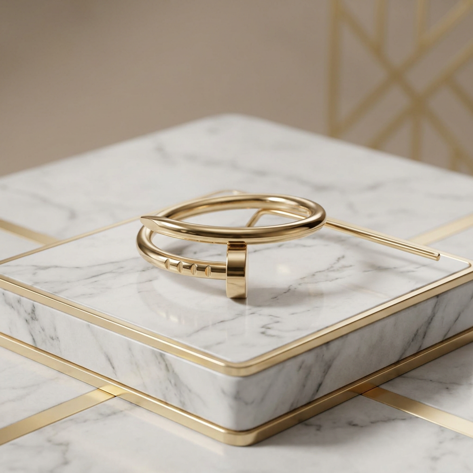 Cartier Juste Un Clou Ring SM B4225850 Pink Gold (18K) Fashion No Stone Band Ring Pink Gold