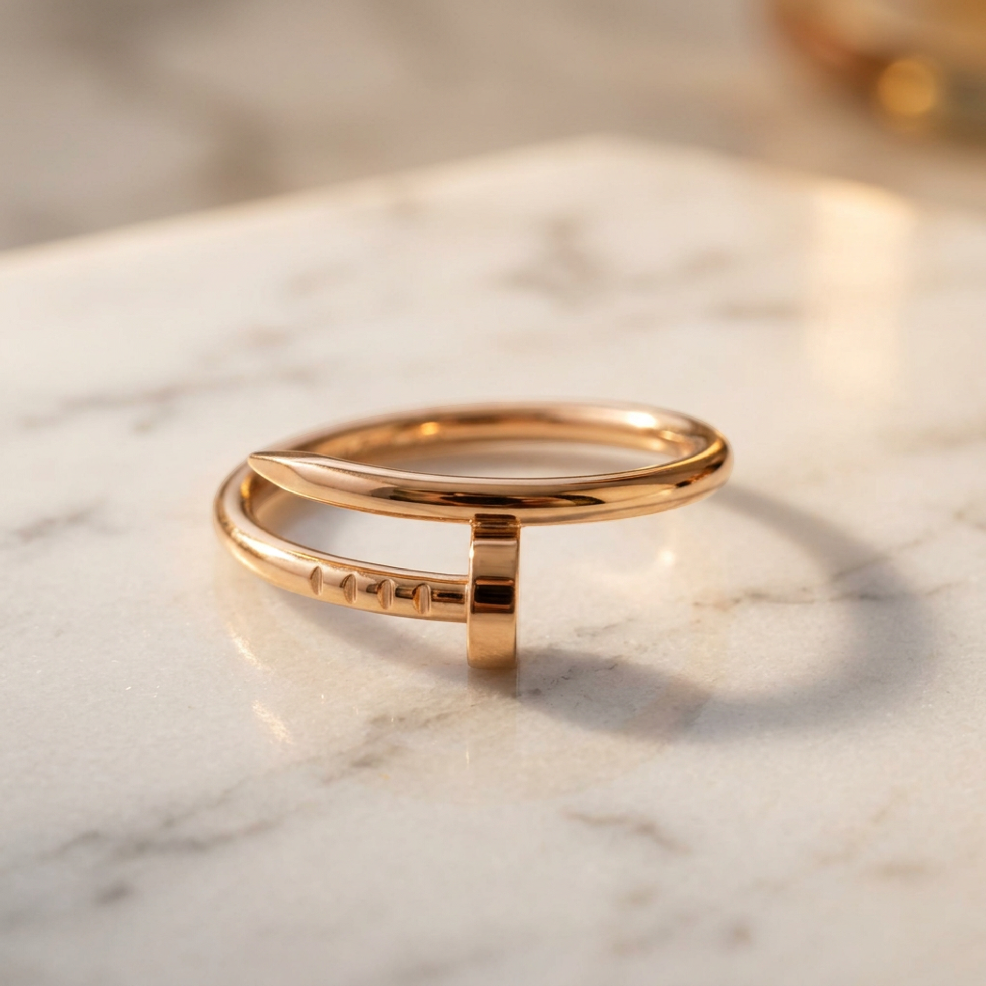 Cartier Juste Un Clou Ring SM Pink Gold (18K) Fashion No Stone Band Ring Pink Gold