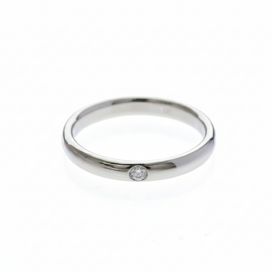 Harry Winston 1P Diamond Wedding Ring Platinum Fashion Diamond Band Ring Silver