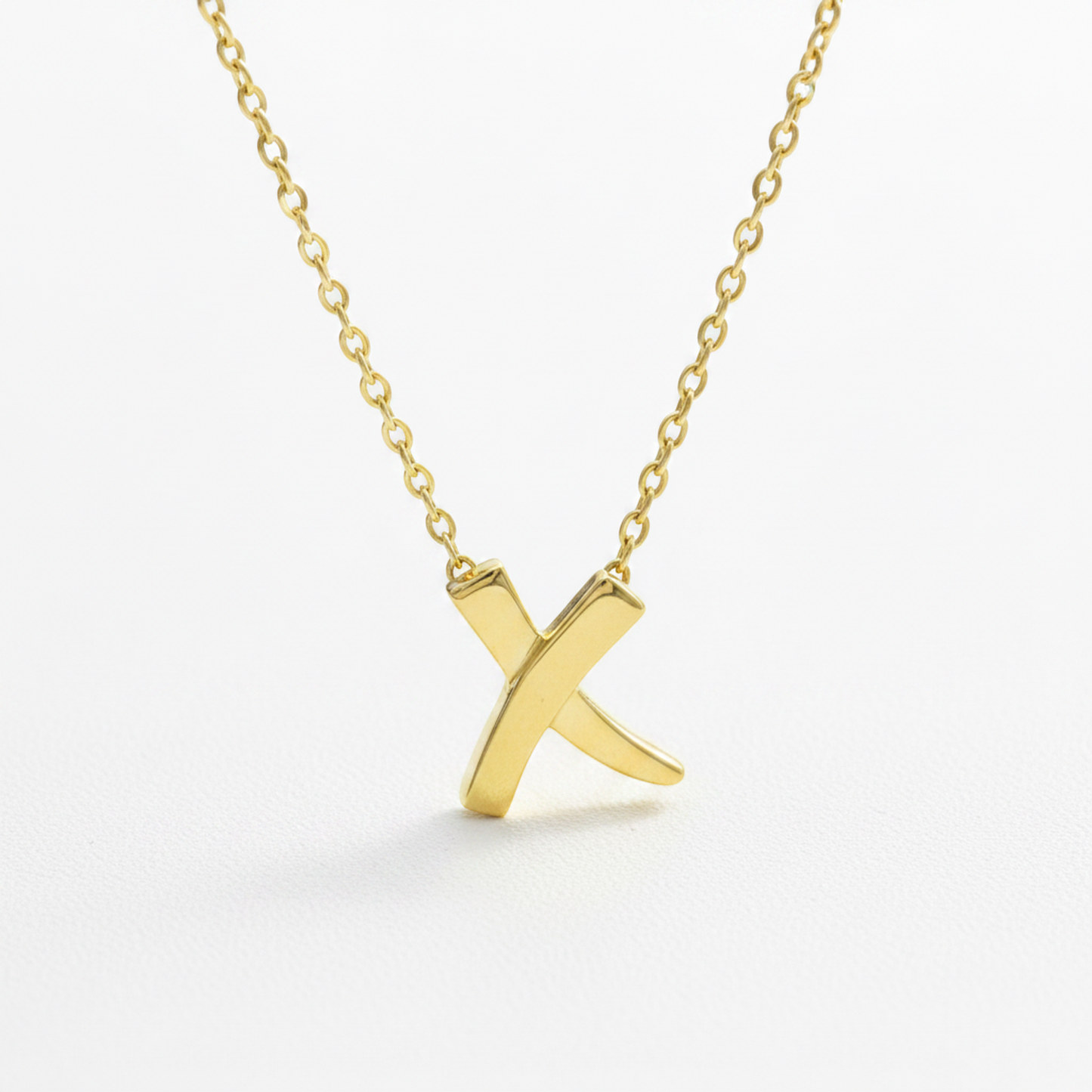 Tiffany Kiss Necklace Yellow Gold (18K) No Stone Women,Men Fashion Necklace (Gold)