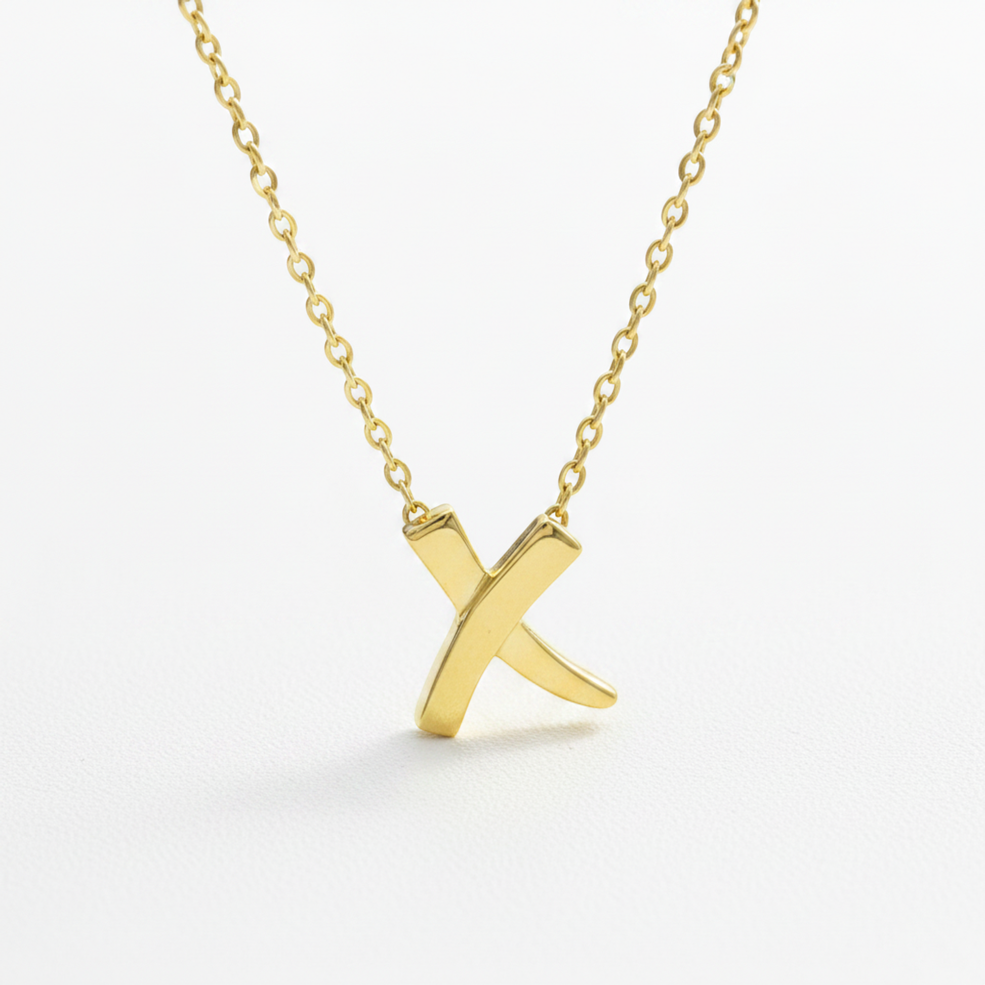 Tiffany Kiss Necklace Yellow Gold (18K) No Stone Women,Men Fashion Necklace (Gold)